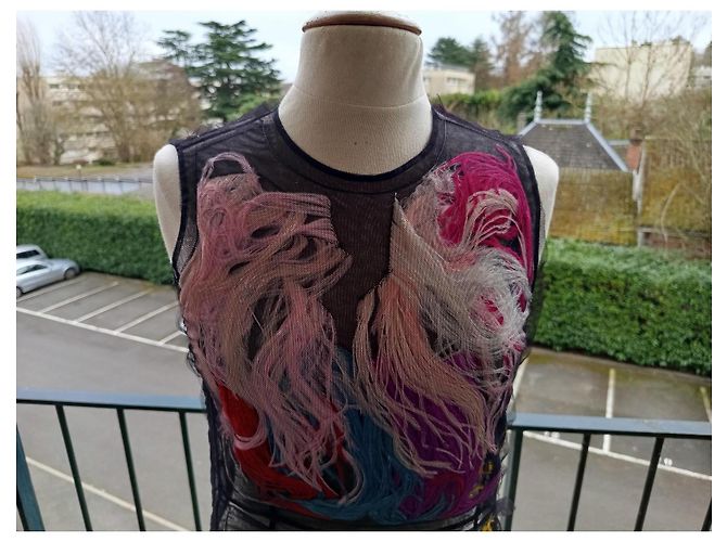 Abito Emilio Pucci con Piume di Struzzo Multicolore - vista 3