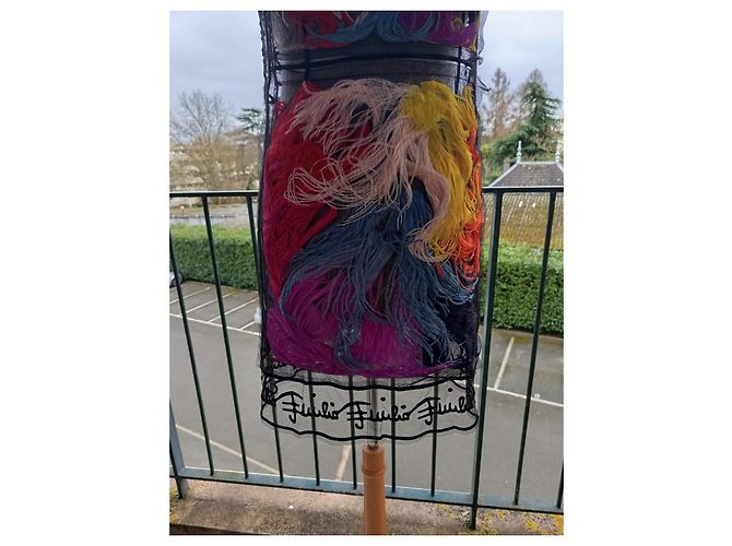 Abito Emilio Pucci con Piume di Struzzo Multicolore - vista 5