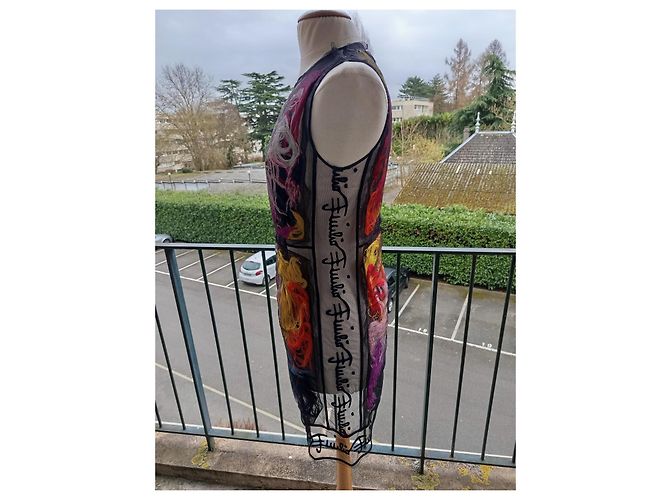 Abito Emilio Pucci con Piume di Struzzo Multicolore - vista 7