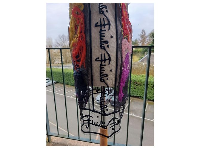 Abito Emilio Pucci con Piume di Struzzo Multicolore - vista 8