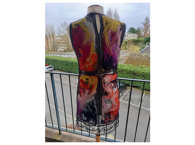 Abito Emilio Pucci con Piume di Struzzo Multicolore - vista 9