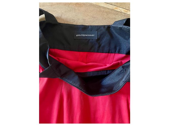 Rot schwarzes Kleid Polyester Baumwolle Lycra Gr. 36 Adolfo Dominguez - Ansicht 3