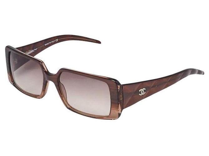 Gafas de sol Chanel marrón plateado acolchadas con logo CC de strass 5045-B Castaño Plata - vista 2
