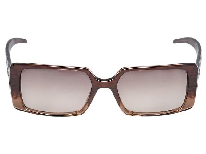 Gafas de sol Chanel marrón plateado acolchadas con logo CC de strass 5045-B Castaño Plata - vista 3