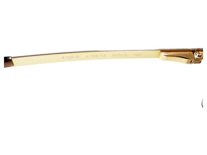 Gafas de sol cuadradas Chanel CC Logo con strass dorado 4105-B - vista 5