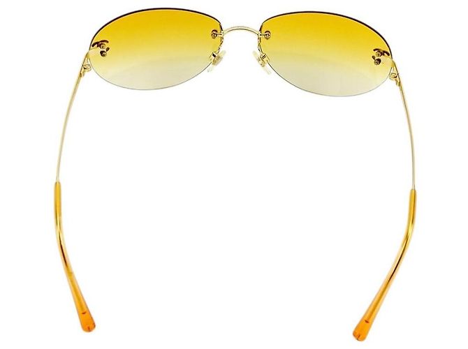 Occhiali da sole arancioni con logo CC dorato Chanel 4013 D'oro Arancione - vista 4