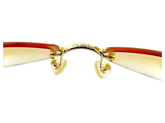 Occhiali da sole arancioni con logo CC dorato Chanel 4013 D'oro Arancione - vista 5