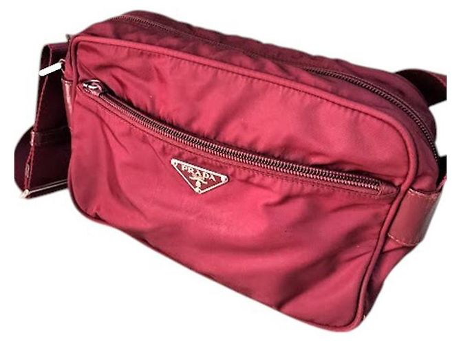 Prada Bordeaux Red Shoulder Crossbody Logo Bag - view 2