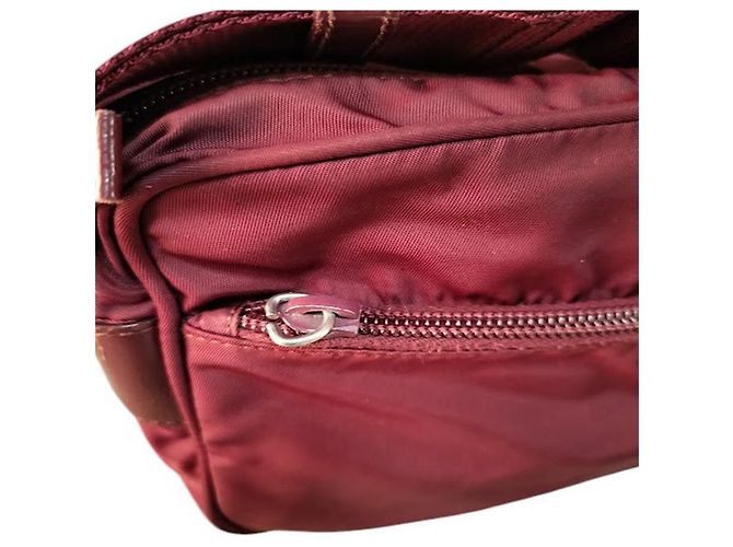 Prada Bordeaux Red Shoulder Crossbody Logo Bag - view 5