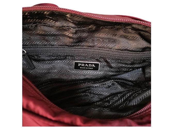 Prada Bordeaux Red Shoulder Crossbody Logo Bag - view 7