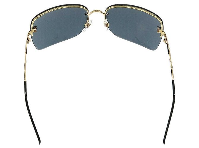 Occhiali da sole navy con logo CC in oro e nero di Chanel 4112 D'oro - vista 8