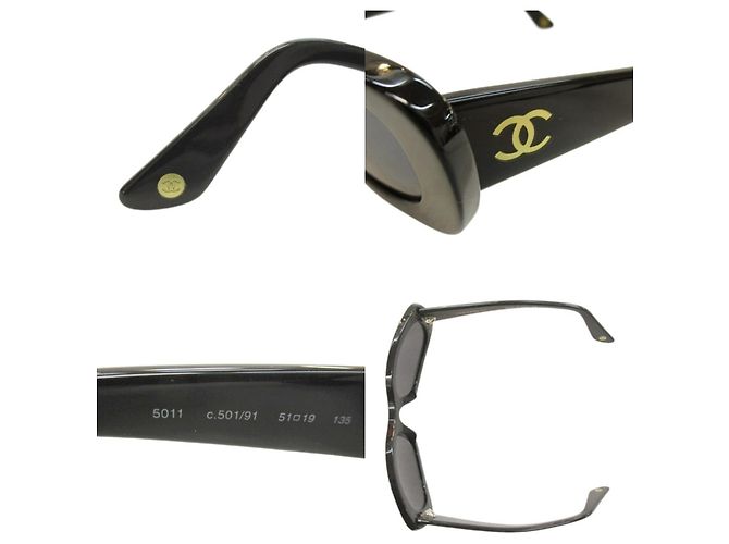 Occhiali da sole Chanel Logo CC Nero Oro 5011 D'oro - vista 5
