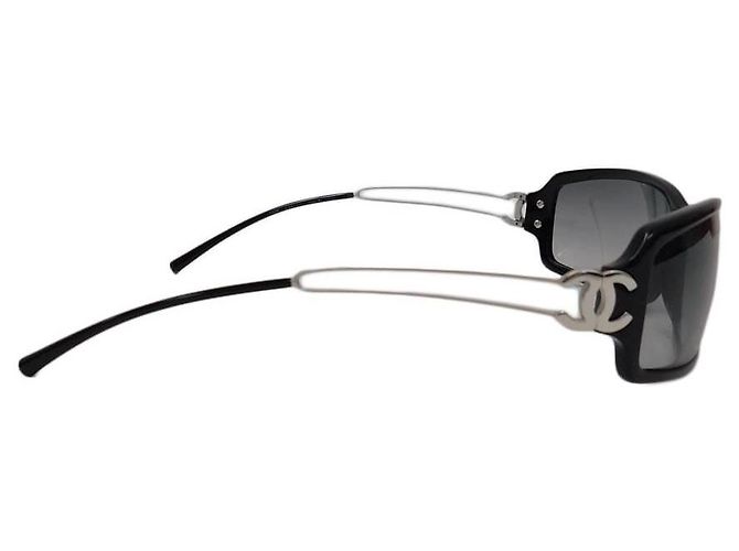 Faltbare Chanel CC Logo Sonnenbrille Schwarz Silber 5038 - Ansicht 6