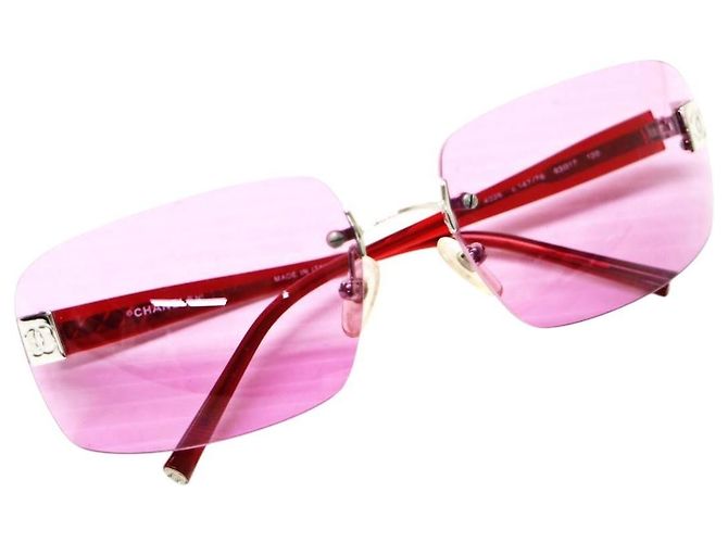 Gafas de sol sin montura CC logo rosa tintado Chanel 4026 - vista 5