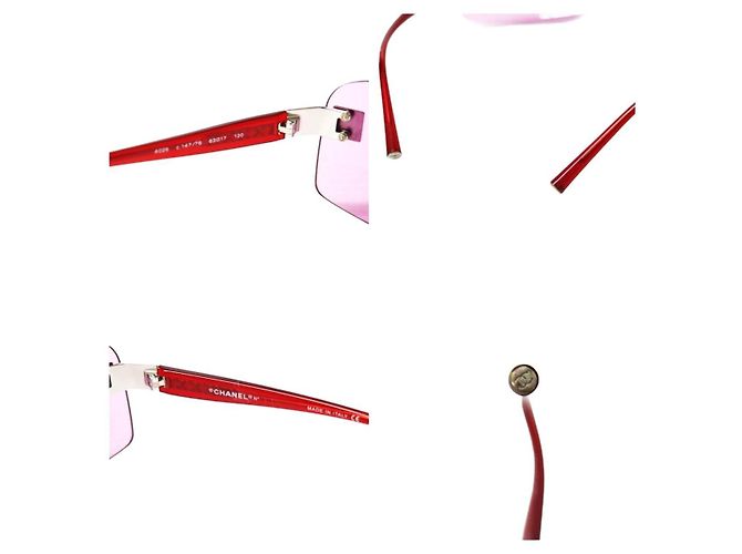 Gafas de sol sin montura CC logo rosa tintado Chanel 4026 - vista 7