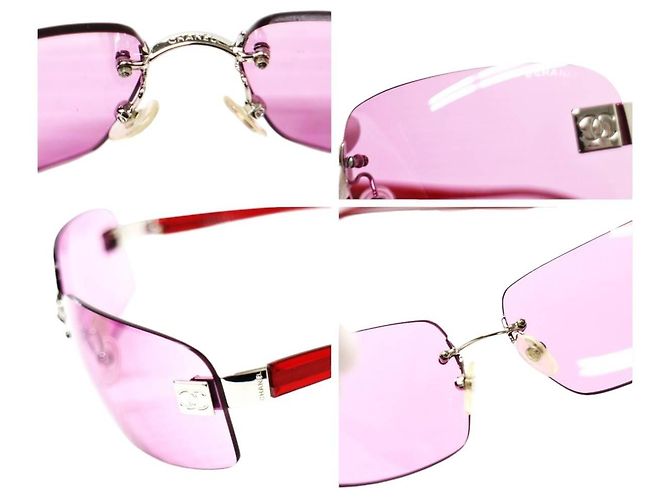 Gafas de sol sin montura CC logo rosa tintado Chanel 4026 - vista 8