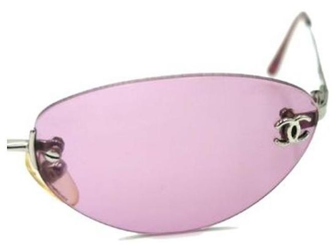 Occhiali da sole viola con logo CC argentato Chanel 4003 Argento Porpora - vista 4