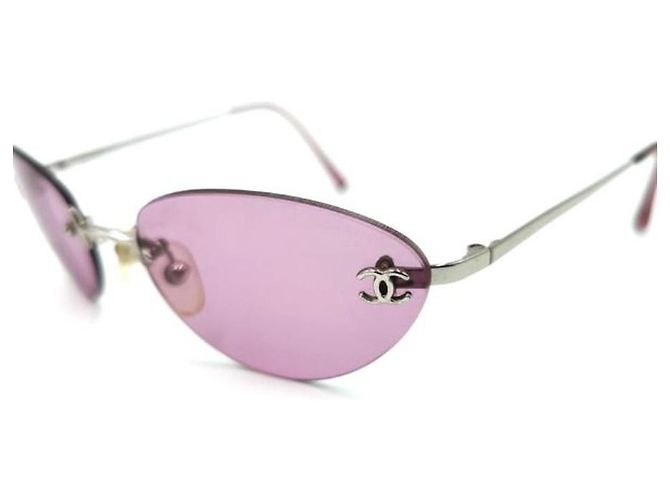 Occhiali da sole viola con logo CC argentato Chanel 4003 Argento Porpora - vista 5