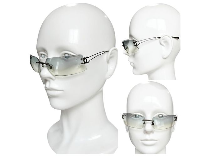 Gafas de sol sin montura Chanel CC Logo Gris Plata 4051 - vista 5