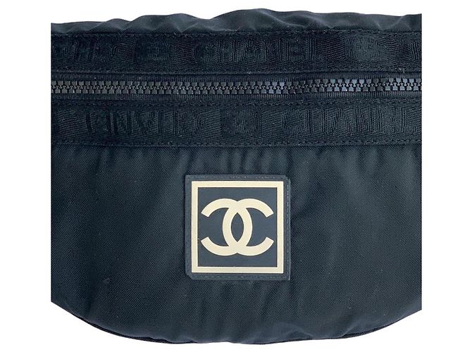 Borsa a tracolla Chanel Sport nera e bianca con logo CC Nero Bianco - vista 2