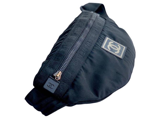Borsa a tracolla Chanel Sport nera e bianca con logo CC Nero Bianco - vista 3