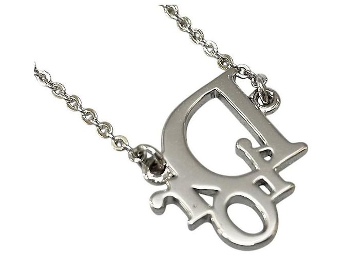 Collana a catena con cristallo di strass e logo argento Christian Dior - vista 5