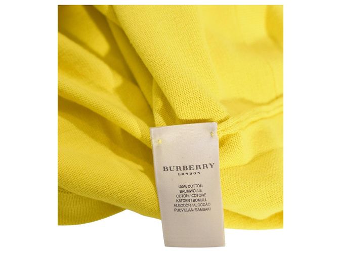 Top de Algodón Amarillo BURBERRY Londres L | Suéter con Parche de Codo a Cuadros - vista 4
