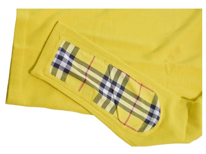 Top de Algodón Amarillo BURBERRY Londres L | Suéter con Parche de Codo a Cuadros - vista 6