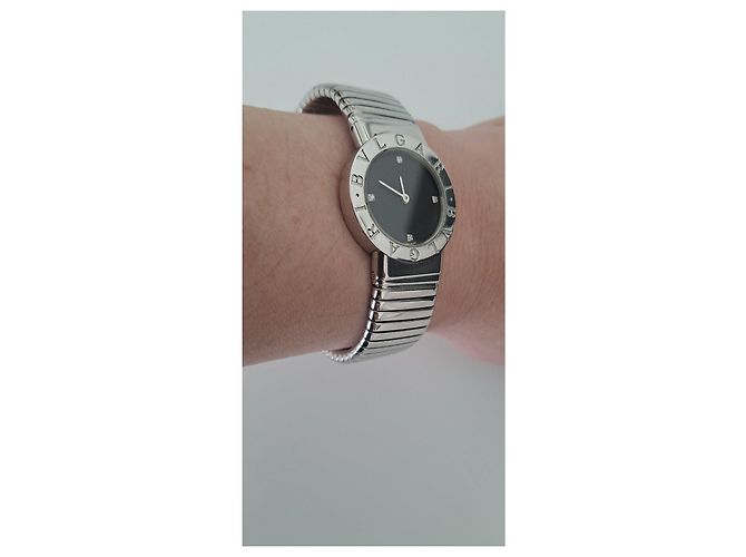 Bulgari Tubogas Silberne Uhr Schwarz - Ansicht 3