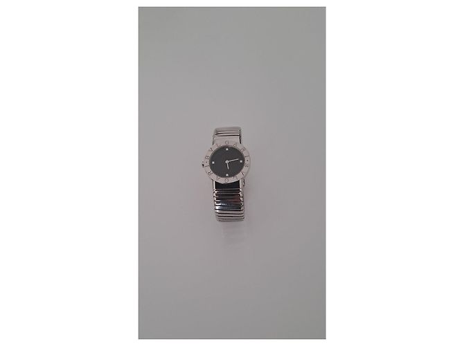 Bulgari Tubogas Silberne Uhr Schwarz - Ansicht 4