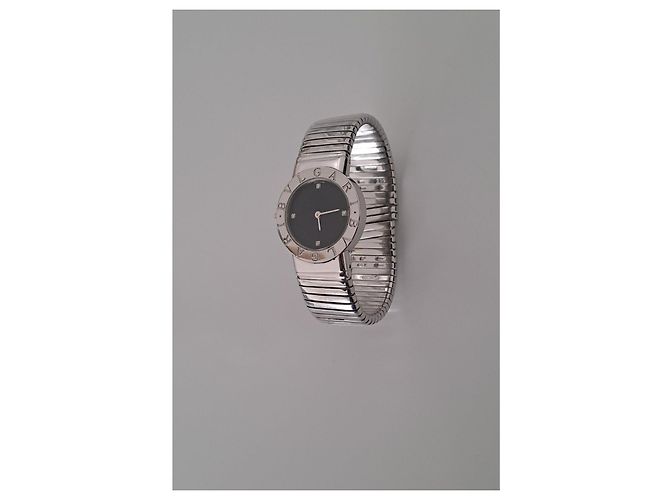 Bulgari Tubogas Silberne Uhr Schwarz - Ansicht 5