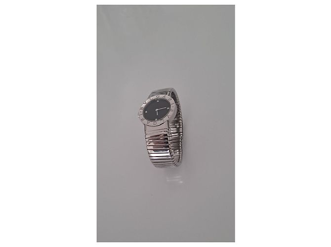 Bulgari Tubogas Silberne Uhr Schwarz - Ansicht 6
