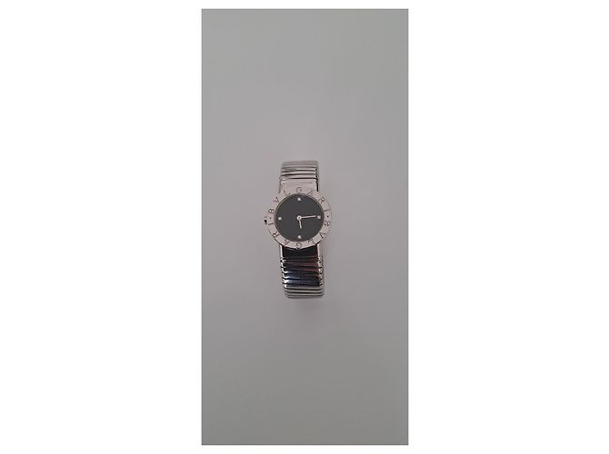 Bulgari Tubogas Silberne Uhr Schwarz - Ansicht 7
