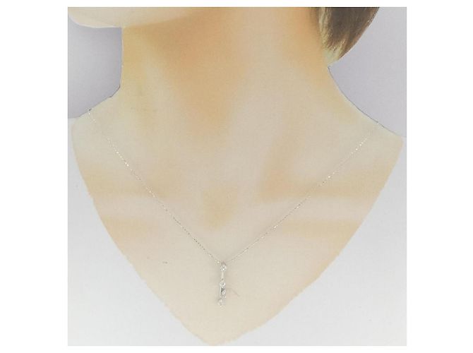 Autre Marque Collana in oro bianco K14 e diamanti Argento - vista 6