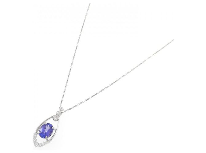 Autre Marque Collana in diamante tanzanite Pt900 Pt850 Porpora - vista 2