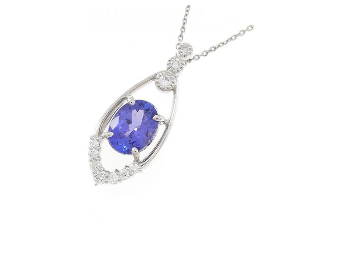 Autre Marque Collana in diamante tanzanite Pt900 Pt850 Porpora - vista 3