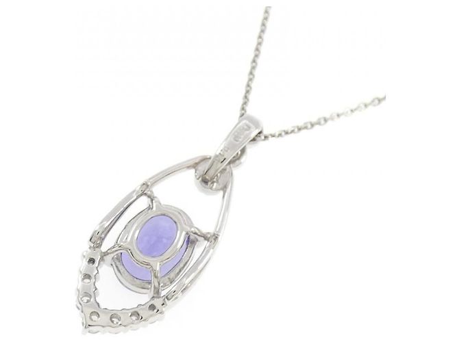Autre Marque Collana in diamante tanzanite Pt900 Pt850 Porpora - vista 4