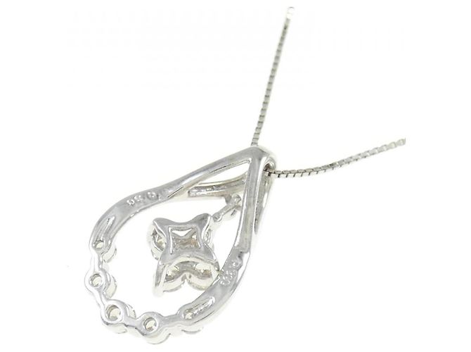 Autre Marque Platin-Diamant-Halskette Silber - Ansicht 4