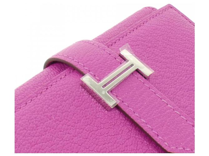 Cartera Hermès Béarn en cabra Rosa - vista 5