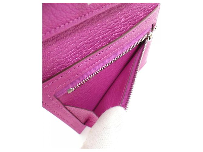 Cartera Hermès Béarn en cabra Rosa - vista 7