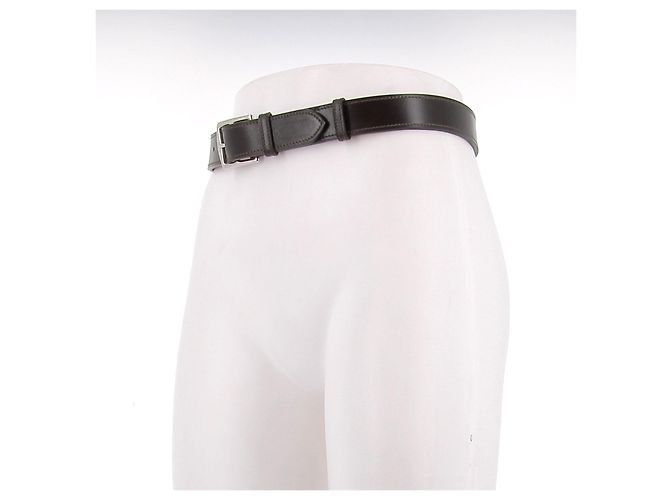 Hermès Cinturón 'Étrivière' de cuero marrón Castaño - vista 6