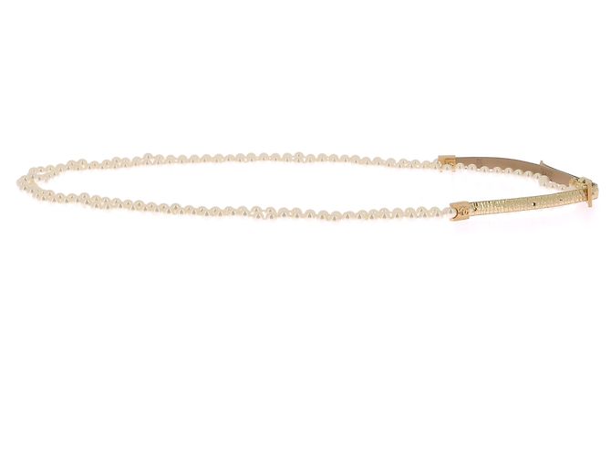 Chanel Gürtel in Gold mit weißen Perlen Golden - Ansicht 3