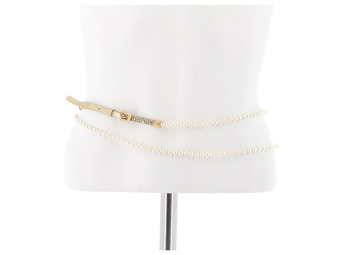 Chanel Gürtel in Gold mit weißen Perlen Golden - Ansicht 7