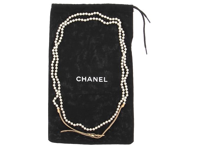 Chanel Gürtel in Gold mit weißen Perlen Golden - Ansicht 8