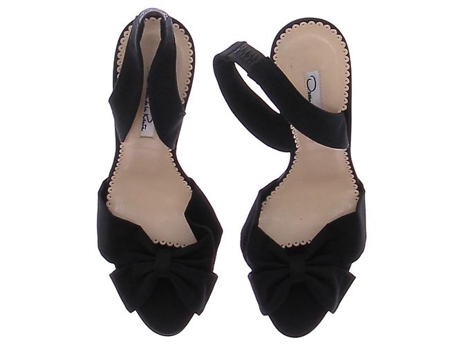 Oscar de la Renta Sandali neri in pelle con nodi Nero - vista 6
