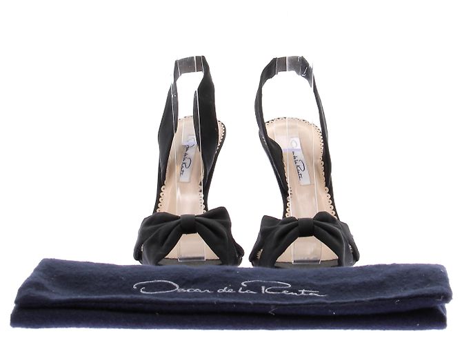 Oscar de la Renta Sandali neri in pelle con nodi Nero - vista 8