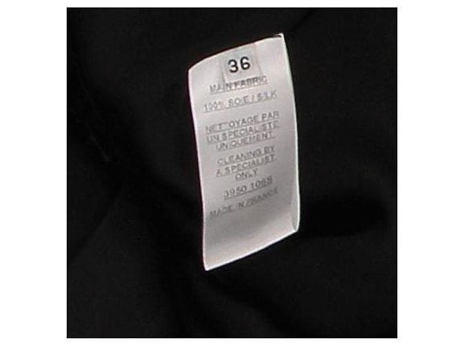 Balmain Schwarzes Seidenkleid mit Rüschen - Ansicht 6
