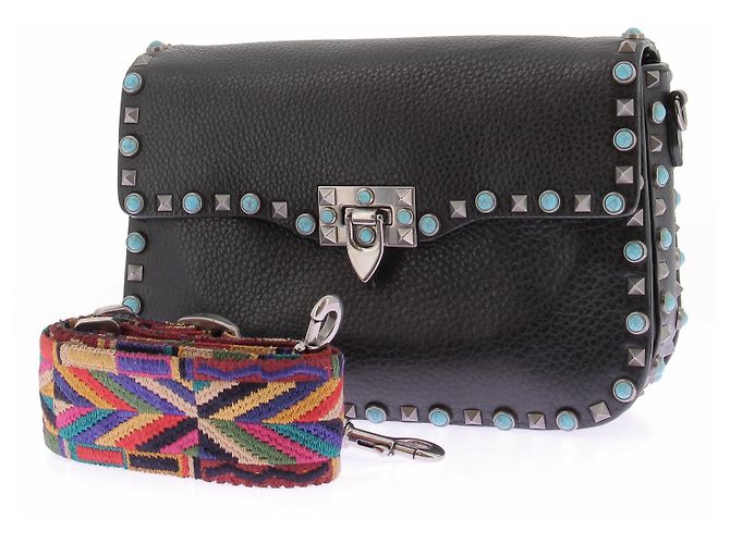 Valentino Garavani Bolso "Guitar Rockstud" negro de cuero - vista 8