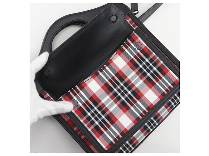 Burberry Mini Pocket Tasche Schwarz Rot - Ansicht 10