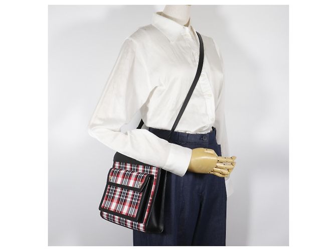 Burberry Mini Pocket Tasche Schwarz Rot - Ansicht 15